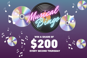 Fun Musical Bingo nights every second Thursday